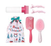 6 Pieces Christmas Hair Comb Set With Hair Clips Double Side Scalp Massage Comb Hollow Out Brush Styling