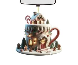 6 Pieces Christmas Hot Chocolate Ornaments, Hot Chocolate Ornaments for Christmas Tree | Hot Chocolate Mug, Christmas Ornaments Christmas Ornaments