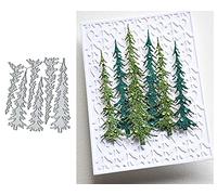 6 Pieces Christmas Pine Tree Narrow Metal Stencils DIY Cutting Stencils for Christmas Trees Cedar Christmas Tree Cutting Stencils for Christmas Scrapbooking Embossing