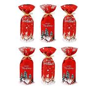 6 Pieces Christmas Wine Bottle Cover Bags Christmas Tree Santa Claus Snowman Snowflakes Pattern Bottle Wrap Xmas Red Wine Gift Bags for Home Dinner Table Candy Gift Bag Party Festival Decoration