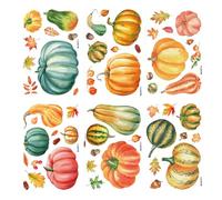 6 Pieces Cling Autumn Decorative Window Stickers Reusable Leaves Design Office Living Room Durable Flat Hooks Fixed