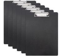 6 Pieces Clipboard A4 22.5 x 31.5cm Clip Board with Heavy Duty Clips | A4 Black Clipboard Can Securely Hold 80 Sheets of Paper, Waterproof, Stain-Resistant And Hard-Wearing