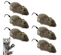 6 Pieces Clockwork Mouses Toy, Cat Toys Wind Up Mouse, Plush Mouse Cat Toy, Mice Prank, Cats Dog Pet Prank Toys, Animal Party Favors For Kid Halloween Filler Party Favors, Random Color