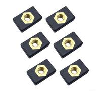 6 Pieces Copper Sliding Nuts for Side Mount Slide Track Rails Nylon Brass M6 Thread Black for Boat Canoe for KAYAK Accessory Installation Resistant Easy Install 25x15x8mm