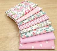 6 Pieces Cotton Fabric Bundle, 15.75x19.69 inch Pink Floral Print Fabric, Assorted Rose Checkered Heart Pattern Cloth for Sewing, Patchwork, Crafting, Home Decor, DIY Projects
