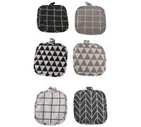 6 Pieces Cotton Pot Holders Machine Washable Heat Resistant Potholder Square Holder With Hanging Loop for Cooking