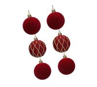 6 Pieces Cozy Flocking Holiday Decorations, Christmas, A