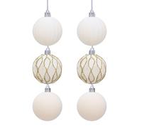 6 Pieces Cozy Flocking Holiday Decorations, Christmas, Bai she
