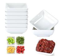6 Pieces Dipping Bowls Set,White Square Soy Sauce Bowls,7.3cm Mini Side Seasoning Dish for Sushi Snacks,Dishwasher Safe Small Serving Dish,Charcuterie Dishes,Dip Bowl for Tapas,Dining and Party