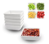 6 Pieces Dipping Bowls Set,White Square Soy Sauce Bowls,7.3cm Mini Side Seasoning Dish for Sushi Snacks,Dishwasher Safe Small Serving Dish,Charcuterie Dishes,Dip Bowl for Tapas,Dining and Party