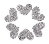 6 Pieces DIY Love Heart Rhinestone Patch Appliques Iron on Bags Clothes Sewing