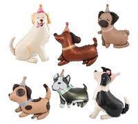 6 Pieces Dog Foil Balloon Animals, XXL Dog Balloon Animals Balloons Children's Birthday Decoration Girls Boys Balloons Animals Dogs Animals Theme Party Decoration
