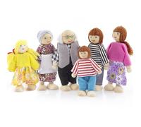 6 Pieces Dollhouse Family Figures, Wooden Dollhouse Family Set, Dollhouse Toy Set, Mini Doll Family, Kids Dolls, Miniature Dollhouse Toys