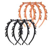 6 Pieces Double Toothed Headband with Clips Attached, Fashion Headband with Teeth Hairpin for Women Girls Curly Thick Hairstyle Braided Professional Weave Bangs Styling Black & Brown