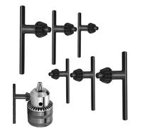 6 Pieces Drill Chuck Key Set 3 Sizes Drill Chuck Key Wrench Heavy Duty Carbon Steel Drill Press Chuck Key Replacement for 10mm 13mm 16mm Electric Drill Clamping Tool