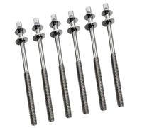 6 Pieces Drum Tension Rods M5 Lug Mounting Screws,Silver M5x100mm | Quality metal,rustproof,wear resistance,complete thread,uniform pitch,Transparent lines,for drum set,snare,bass,jazz