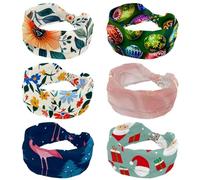 6 Pieces Easter Eggs Green Background Headbands for Women, Stretch Wide Hairbands, Fashion Turban Head Bands, No Slip Workout Sport Head Wrap