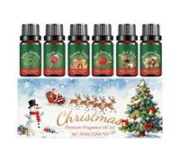 6 Pieces Essential Oils for Diffuser, Christmas Essential Oils Set for Diffuser, Perfume Oil Gift Set, Christmas Tree, Holiday Gift Set (C)