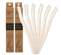 6 Pieces Eyebrow Razors Dermaplaning Blades for Face, Biodegradable Eco Women WheatStraw Facial Peach Fuzz Remover, Exfoliating Dermaplaning Tool for Women and Men