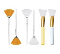 6 Pieces Facial Mask Brush, Mask Nozzle Brush, Soft Surface Fan Brush, Silicone Mask Brush, Facial Beauty Tool, Mask Applicator, Suitable for Mud Mask, Facial Cream