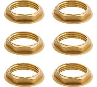 6 Pieces Flange Lock Nuts with 4 Seals, G3/4 Flange Female Thread Brass Hex Nut, Tap Sanitary Fitting Nut for Bathroom Sink Sanitary Fittings Accessories