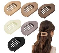 6 Pieces Flat Hair Clips for Women, Strong Grip - Ultra Flat and Lightweight Design, Soft and Anti-Expire, for Sports, Office and Daily Styling (6 Matte)