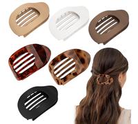 6 Pieces Flat Hair Clips for Women, Strong Grip - Ultra Flat and Lightweight Design, Soft and Anti-Expire, for Sports, Office and Daily Styling (4 Matte & 2 Glossy)