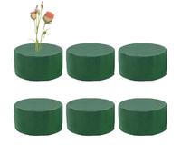 6 Pieces Floral Foam Blocks Round 8x4cm - Wet Florist Foam For Fresh Flowers, Flower Arranging & Wedding Decoration - Green Flower FoamCylinder For Floristry, Long-Lasting & Easy To Use