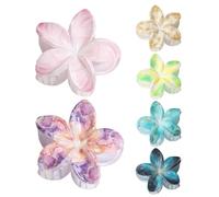 6 Pieces Flower Clip 8×7CM, Adorable Claw Clips, Anti-slip Floral Claw Clips,Comfortable Grip Without Pulling On The Scalp, For Thick Hair Women Girls
