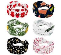 6 Pieces Forest Cartoon Hedgehog Fox Rabbit Wide Headbands for Women Non Slip, Workout Headband, Elastic Hair Bands, Sweat Yoga Hairband, Knotted Head Wraps for Girl Ladies