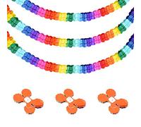 6 Pieces Four Leaf Clover Paper Multicolor Party Garland Decorations Carnival Hanging Garland Ornament for Birthday Wedding Party Home Decor