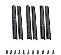 6 Pieces Full Extension Ball Bearing Drawer Slides,Push and Pull Smoothly,Side Mounted,Ball Bearing Drawer Slides,for Bedside Table,Wardrobe,Desk,3 FOLD Drawer Glides