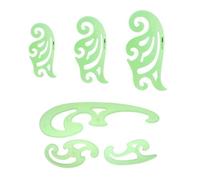 6 Pieces Geometric Drawings Templates,Plastic Measuring Templates,Multi Engineering Drafting Tools Stencils,Template Rulers Clear Green Shape,Formwork Stencils Drawing Rulers,for Building,Kiuiom
