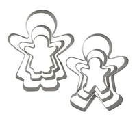 6 Pieces Gingerbread Man Cookie Cutters Set Stainless Steel Boy and Girl Biscuit Cutter Shapes for Baking Cake Pastry Holiday Decoration,Cake Cutter