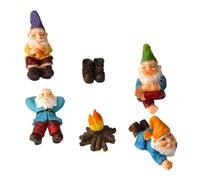 6 Pieces Gnome Ornaments Resin Miniature Gnome Figurines Lawn Decorative Garden Gnomes Micro Gnome Statues Adorable Gnome Craft for Yard Dec