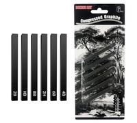 6 Pieces Graphite Material Sticks Square Compressed Charcoal Stick Charcoal Pencils Drawing Pencils Set Artist Sketch Charcoal for DIY Drawing Crafts, Sketching, Shading, Beginners and Artists