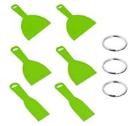 6 Pieces Green Scraper, 3 Pieces Key Ring, Multi-Function Plastic Scraper, DIY Caulk Scraper, Reusable Scraper, Art Wall Scraper Tool