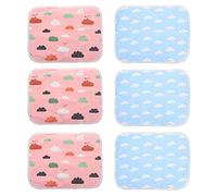 6 Pieces Guinea Pig Cage Liners Washable and Reusable Guinea Pig Pee Pads Anti- Slip and Highly Absorbent Guinea Pig Bedding Waterproof Pet Training Pads for Small Animals