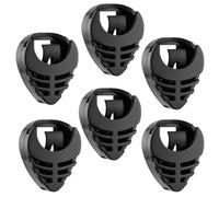 6 Pieces Guitar Pick Holder, Stick-On Pick Holder, Black Plastic Easy to Paste on the Guitar with Adhesive Guitar Picks Contains Thin for Acoustic Guitar Electric Guitar Bass Ukulele Banjo