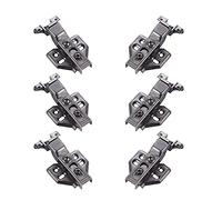 6 Pieces/Gun Color Aluminum Frame Glass Door Hydraulic Hinge, Thickened Silent Damping Buffer Cabinet Wine Cabinet Narrow Side Hinge(Big Bend)