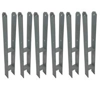 6 Pieces H-Anchors Post Holders Galvanized 71 Mm X 600 Mm H-Beam Post Anchors