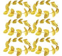 6 Pieces Halloween Toga Headband Roman Wreath Greek Crown Headpiece Gold Leaf Crown Headband Laurel Wreath Crown Toga Costume for Men Women Headdress Toga Party Decoration Accessories
