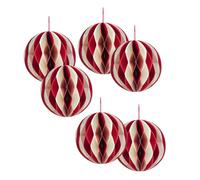 6 Pieces Handmade Paper Sphere Easy Hanging Festival Decoration For Indoor/Outdoor Stylish Christmas Tree Accessories Colorful Paper Decorations