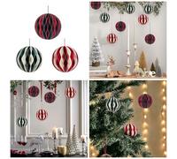 6 Pieces Handmade Paper Sphere Easy Hanging Festival Decoration For Indoor/Outdoor Stylish Christmas Tree Accessories Colorful Paper Decorations