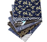 6 Pieces Japanese Fat Quarters Quilting Fabric Bundles 19.7 x 15.7 Inch, Japanese Sea Wave Fat Quarters, Quilting Sewing Fabric for Face Protectors Crafting Projects