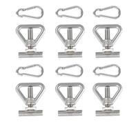 6 Pieces Load Securing Lashing Eye for Transporter Fasteners, Stainless Steel Load Securing Set, Locking Rail Eyelet Nut Set, Compatible with V-W T5 T6