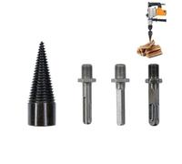 6 Pieces Logs Bits Firewood Log Splitter Drill Bit Electric Heavy Duty Camping Portable Drill Firewood Case with Bit Splitter