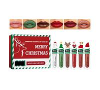 6 Pieces Matte Lipstic Moisturizing Lips Tint Christmas Colorful Lip Gloss Set Nourishing Lip Stain