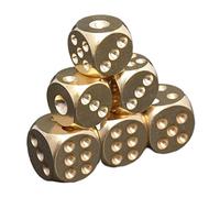 6 Pieces Metal Round Corner Dice Role Playing Games Square Dices Home Decor Brass Solid Entertainment Accessories Brass