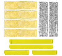 6 Pieces Microfiber Mop Covers + 4 Replacement Rubber Blades Replacement Kit for Karcher Window Vacuum Cleaner WV6 / WV6 Plus / WV7 - Window Cleaner Accessories